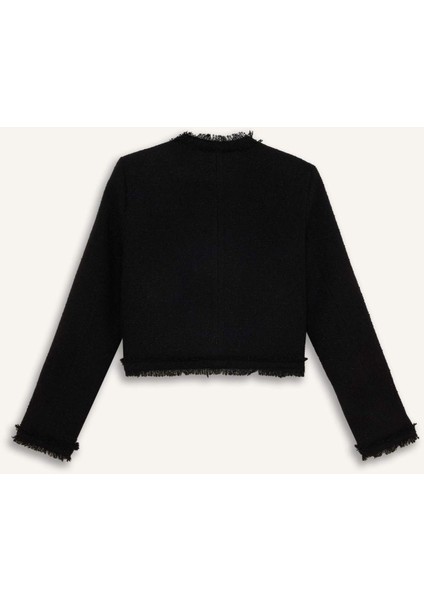 Crop Bisiklet Yaka Tweed Blazer Ceket D5040AX24AU