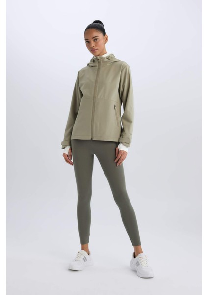 Fit Su İtici Regular Fit Kapüşonlu Fermuarlı Cepli Esnek Dokulu Mevsimlik Baharlık Mont D6084AX25SP