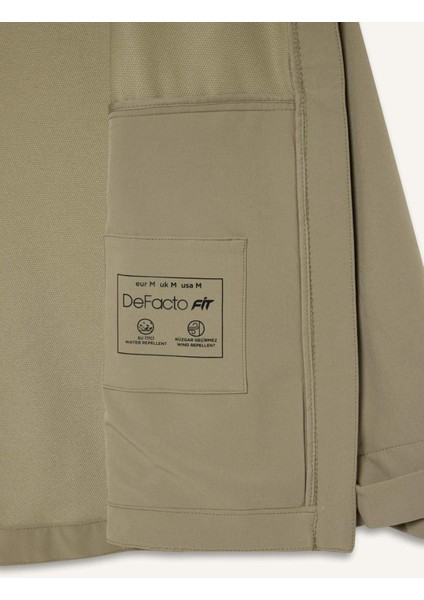 Fit Su İtici Regular Fit Kapüşonlu Fermuarlı Cepli Esnek Dokulu Mevsimlik Baharlık Mont D6084AX25SP