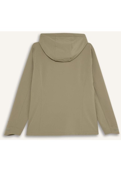 Fit Su İtici Regular Fit Kapüşonlu Fermuarlı Cepli Esnek Dokulu Mevsimlik Baharlık Mont D6084AX25SP