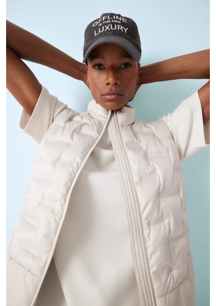 Fit Su İtici Dik Yaka Fermuarlı Kapitoneli Sporcu Şişme Yelek D6082AX25SP