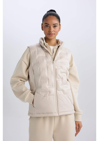 Fit Su İtici Dik Yaka Fermuarlı Kapitoneli Sporcu Şişme Yelek D6082AX25SP