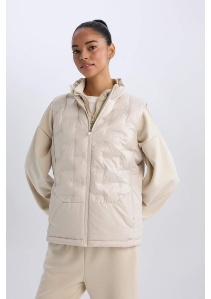 Fit Su İtici Dik Yaka Fermuarlı Kapitoneli Sporcu Şişme Yelek D6082AX25SP