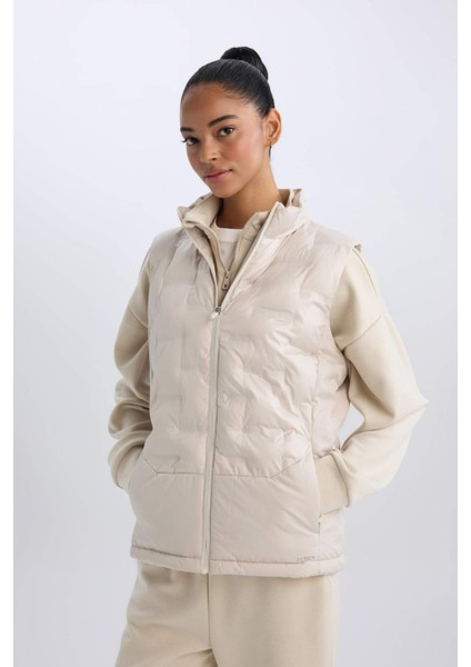 Fit Su İtici Dik Yaka Fermuarlı Kapitoneli Sporcu Şişme Yelek D6082AX25SP