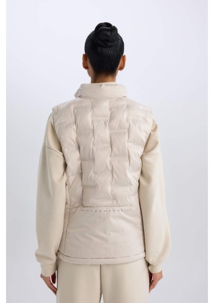 Fit Su İtici Dik Yaka Fermuarlı Kapitoneli Sporcu Şişme Yelek D6082AX25SP