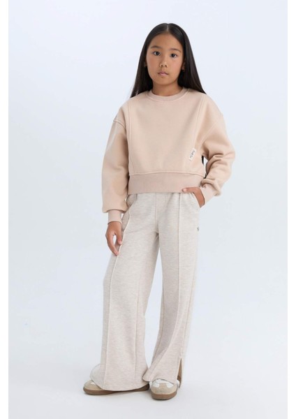 Kız Çocuk Wide Leg Beli Lastikli Eşofman Altı D6480A8NS
