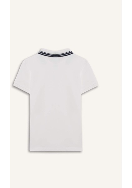 Erkek Çocuk Polo Yaka Nakışlı Pike Kısa Kollu Tişört D8091A825SM