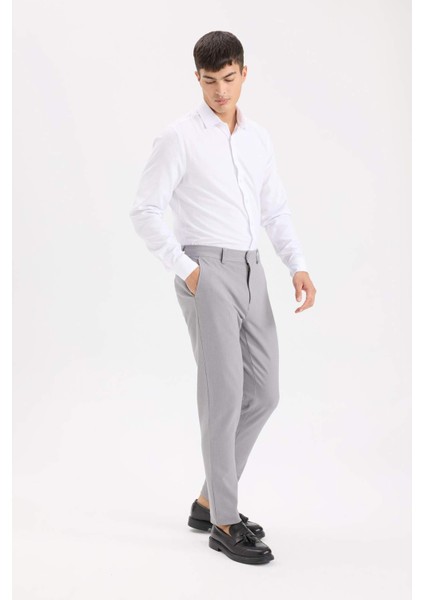 Tailored Fit Normal Kesim Düz Paça Her Yöne Esneyen Yazlık Kumaş Pantolon C7508AX25SP