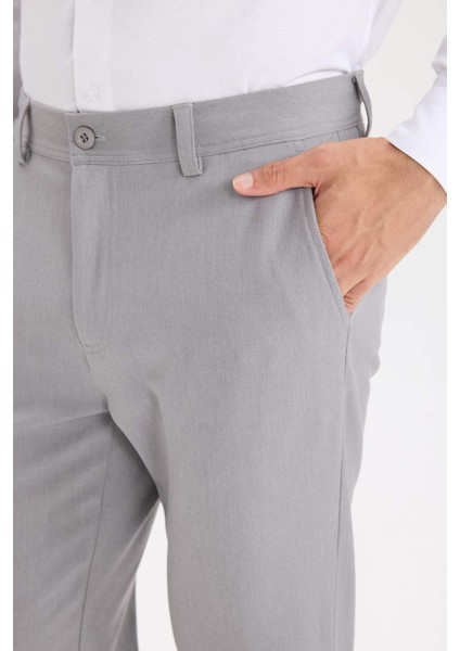 Tailored Fit Normal Kesim Düz Paça Her Yöne Esneyen Yazlık Kumaş Pantolon C7508AX25SP