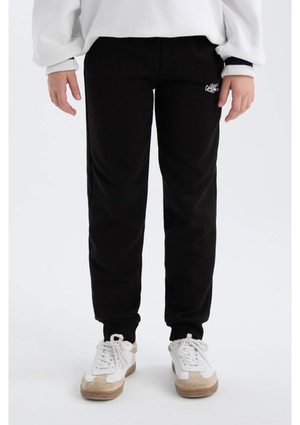 Kız Çocuk Beli Lastikli Baskılı Jogger Eşofman Altı D6482A8NS
