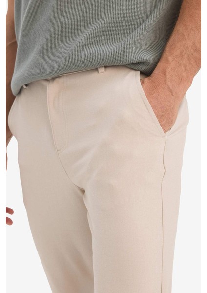 Tailored Fit Normal Kesim Düz Paça Her Yöne Esneyen Yazlık Kumaş Pantolon C7508AX25SP