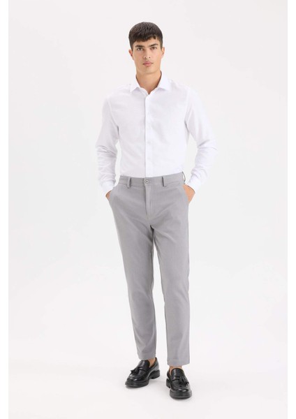 Tailored Fit Normal Kesim Düz Paça Her Yöne Esneyen Yazlık Kumaş Pantolon C7508AX25SP