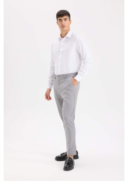 Tailored Fit Normal Kesim Düz Paça Her Yöne Esneyen Yazlık Kumaş Pantolon C7508AX25SP