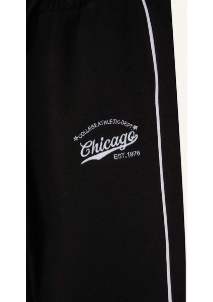 Kız Çocuk Beli Lastikli Baskılı Pamuklu Jogger Eşofman Altı D8092A824WN