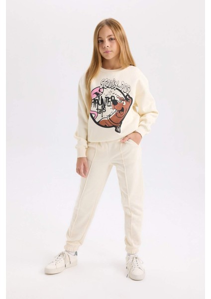 Kız Çocuk Beli Paçası Lastikli Basic Düz Jogger Eşofman Altı D3201A824WN