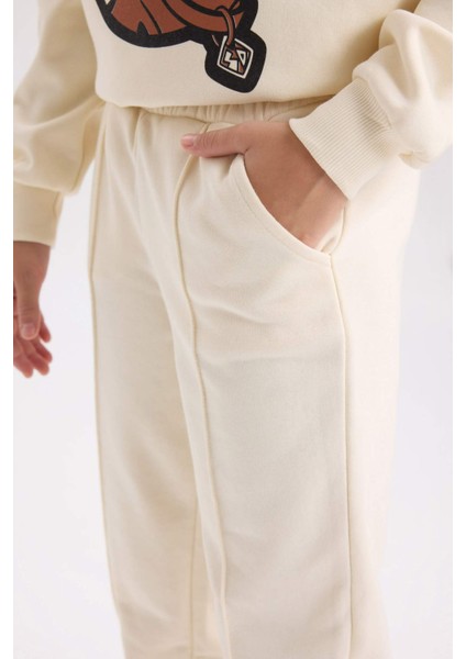 Kız Çocuk Beli Paçası Lastikli Basic Düz Jogger Eşofman Altı D3201A824WN