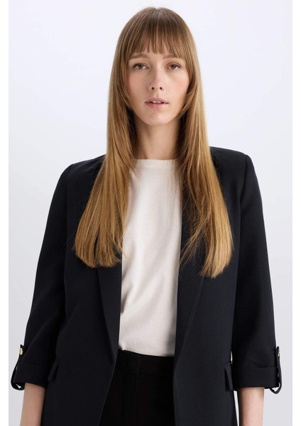 Regular Fit Ceket Yaka Basic Düz Blazer Ceket C3215AX24AU