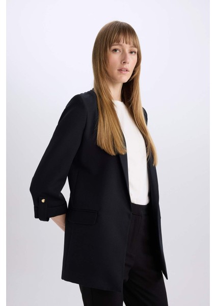 Regular Fit Ceket Yaka Basic Düz Blazer Ceket C3215AX24AU