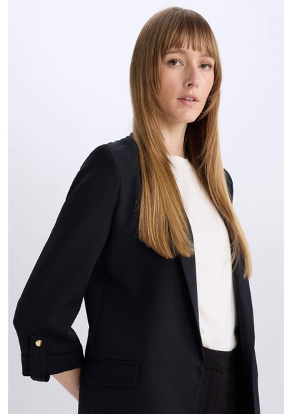 Regular Fit Ceket Yaka Basic Düz Blazer Ceket C3215AX24AU