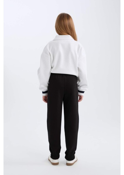 Kız Çocuk Beli Lastikli Baskılı Pamuklu Jogger Eşofman Altı D8092A824WN