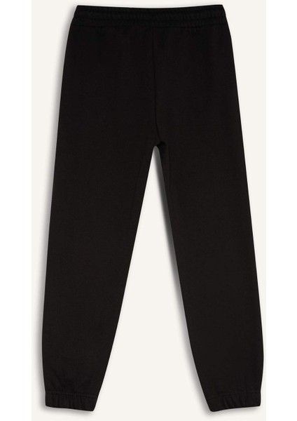 Kız Çocuk Beli Lastikli Baskılı Pamuklu Jogger Eşofman Altı D8092A824WN