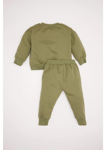 Erkek Bebek 2'li Takım Baskılı Sweatshirt Beli Lastikli Eşofman Altı D7664A524WN