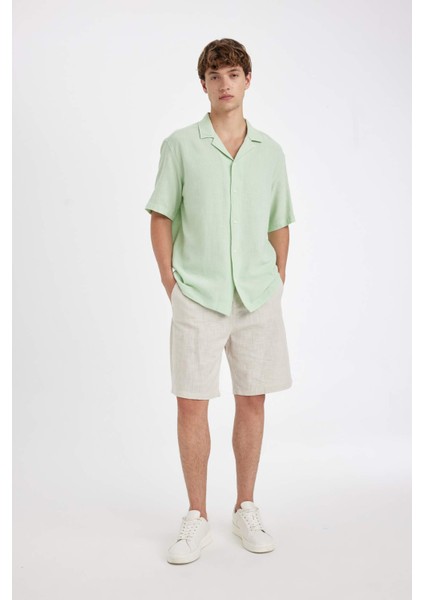 %100 Pamuk Relax Fit Bermuda Şort