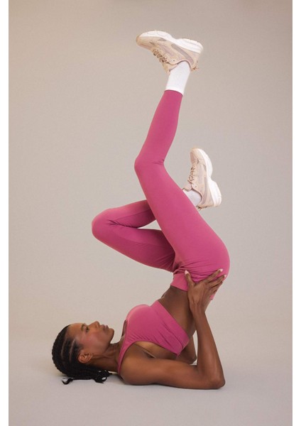 Fit Toparlayıcı Yüksek Bel Esnek Kumaş Basic Sporcu Tayt B4147AX25SP