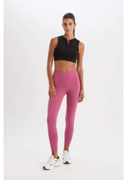 Fit Toparlayıcı Yüksek Bel Esnek Kumaş Basic Sporcu Tayt B4147AX25SP