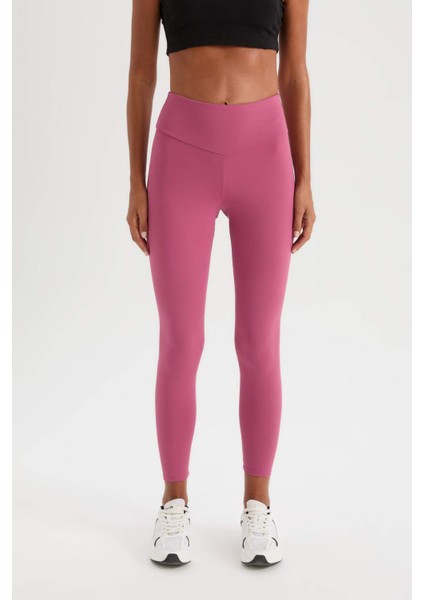 Fit Toparlayıcı Yüksek Bel Esnek Kumaş Basic Sporcu Tayt B4147AX25SP