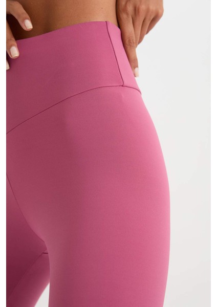 Fit Toparlayıcı Yüksek Bel Esnek Kumaş Basic Sporcu Tayt B4147AX25SP