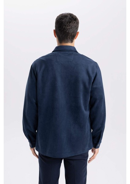Regular Fit Polo Yaka Süet Gömlek Ceket D3379AX25SP
