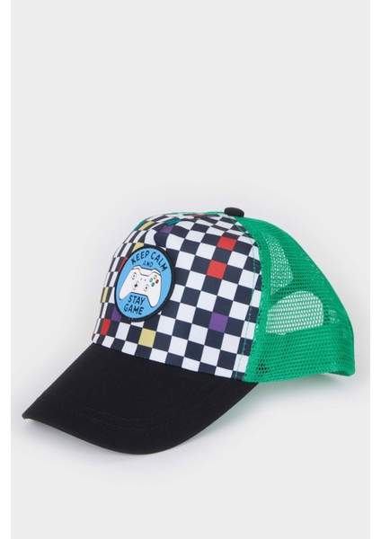 Erkek Çocuk Desenli Dokuma Cap Şapka Z3682A625SM