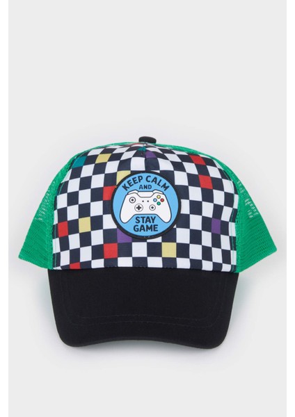 Erkek Çocuk Desenli Dokuma Cap Şapka Z3682A625SM
