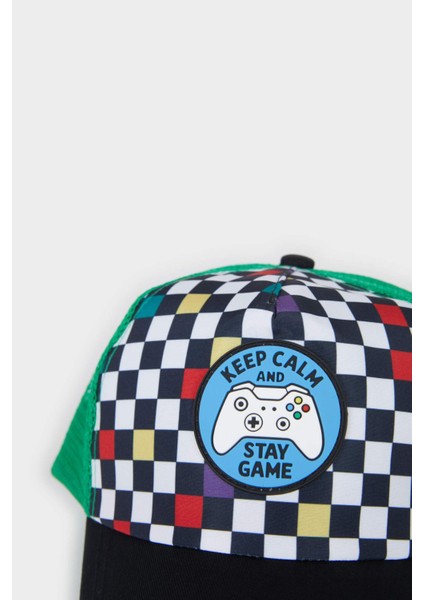 Erkek Çocuk Desenli Dokuma Cap Şapka Z3682A625SM