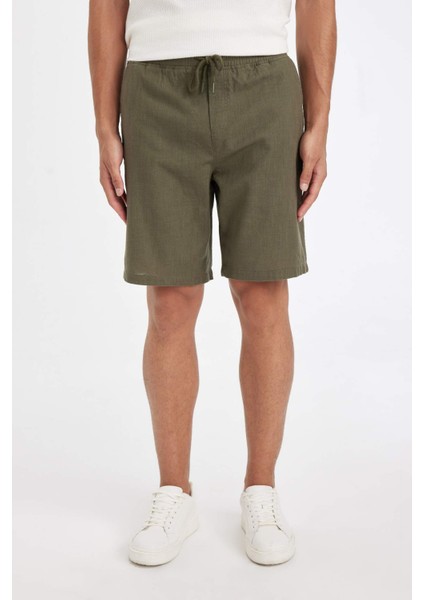 %100 Pamuk Relax Fit Bermuda Şort D7916AX24SM