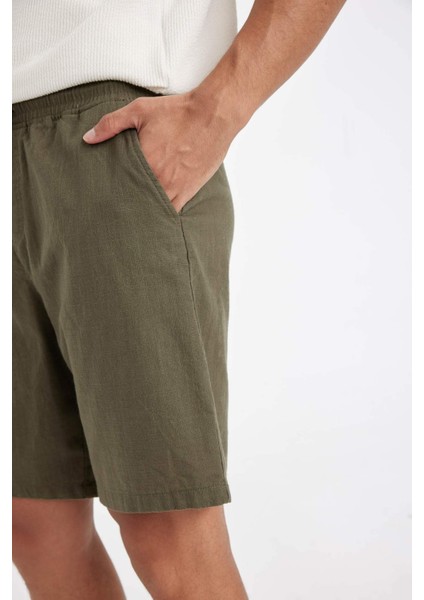 %100 Pamuk Relax Fit Bermuda Şort D7916AX24SM