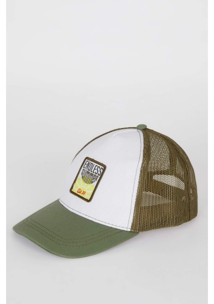 Erkek Çocuk Etiket Baskılı Gabardin Beyzbol Basketbol Şapkası B7907A825SM