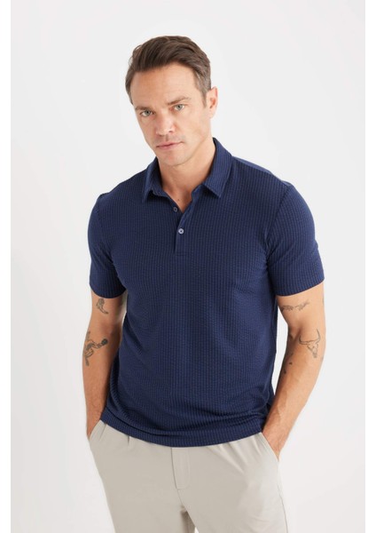 Slim Fit Dar Kesim Polo Yaka Pamuklu Kısa Kollu Tişört X2594AZ25SP