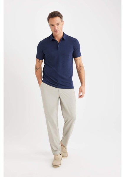 Slim Fit Dar Kesim Polo Yaka Pamuklu Kısa Kollu Tişört X2594AZ25SP