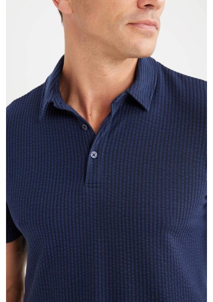 Slim Fit Dar Kesim Polo Yaka Pamuklu Kısa Kollu Tişört X2594AZ25SP