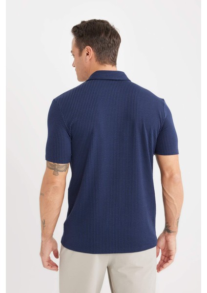 Slim Fit Dar Kesim Polo Yaka Pamuklu Kısa Kollu Tişört X2594AZ25SP