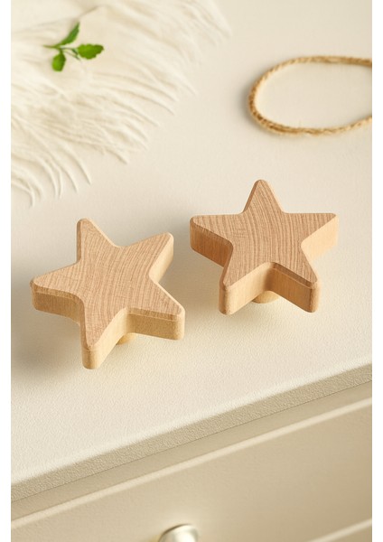 Ahşap Kulp Yıldız Kulp Dolap Kulpu şekilli kulp şık country çocuk odası kulpu ( 10 ADET ) fiyatları