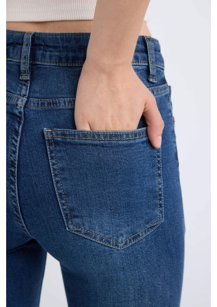 Bootcut Normal Bel Cepli Uzun Jean Yıkamalı Pantolon D5527AX24WN