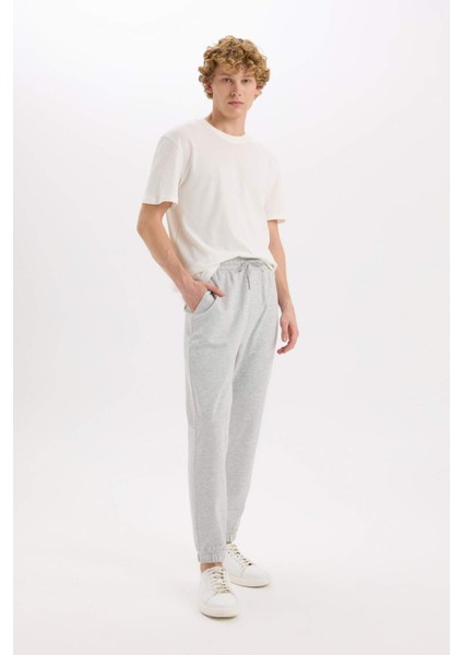 Regular Fit Eşofman Altı Cepli Basic Düz Beli Bağcıklı Lastikli Paça