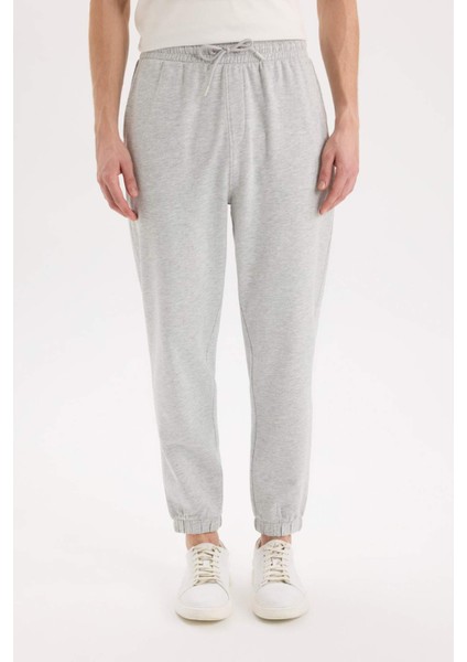 Regular Fit Eşofman Altı Cepli Basic Düz Beli Bağcıklı Lastikli Paça