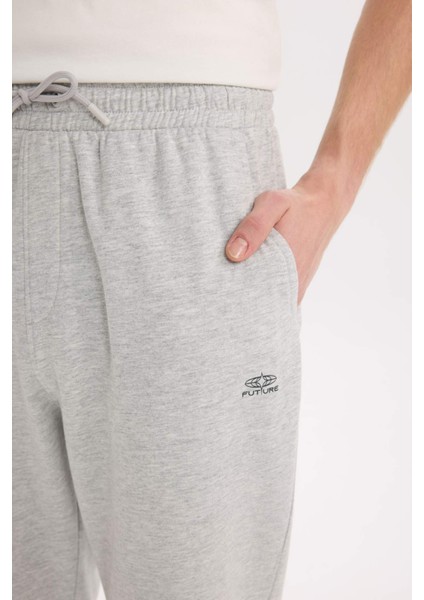 Regular Fit Eşofman Altı Cepli Basic Düz Beli Bağcıklı Lastikli Paça