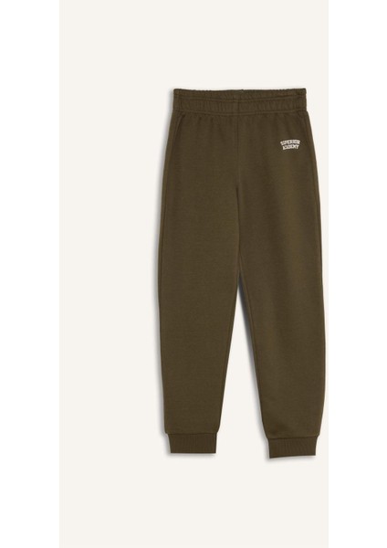 Kız Çocuk Beli Paçası Lastikli Baskılı Jogger Eşofman Altı D7011A824WN