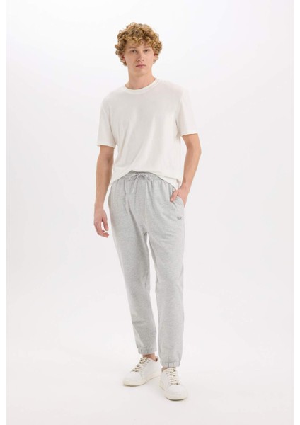 Regular Fit Eşofman Altı Cepli Basic Düz Beli Bağcıklı Lastikli Paça D4416AX25SP