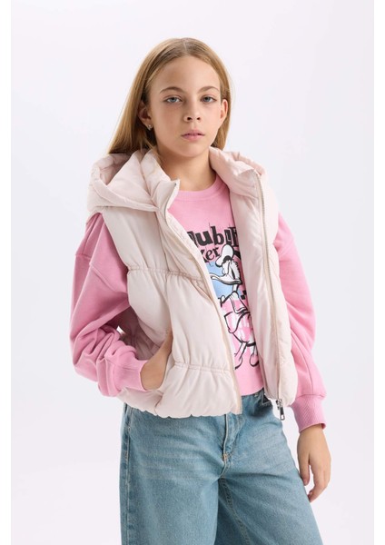 Kız Çocuk Su İtici Kapüşonlu Fermuarlı Şişme Yelek D6918A825SP